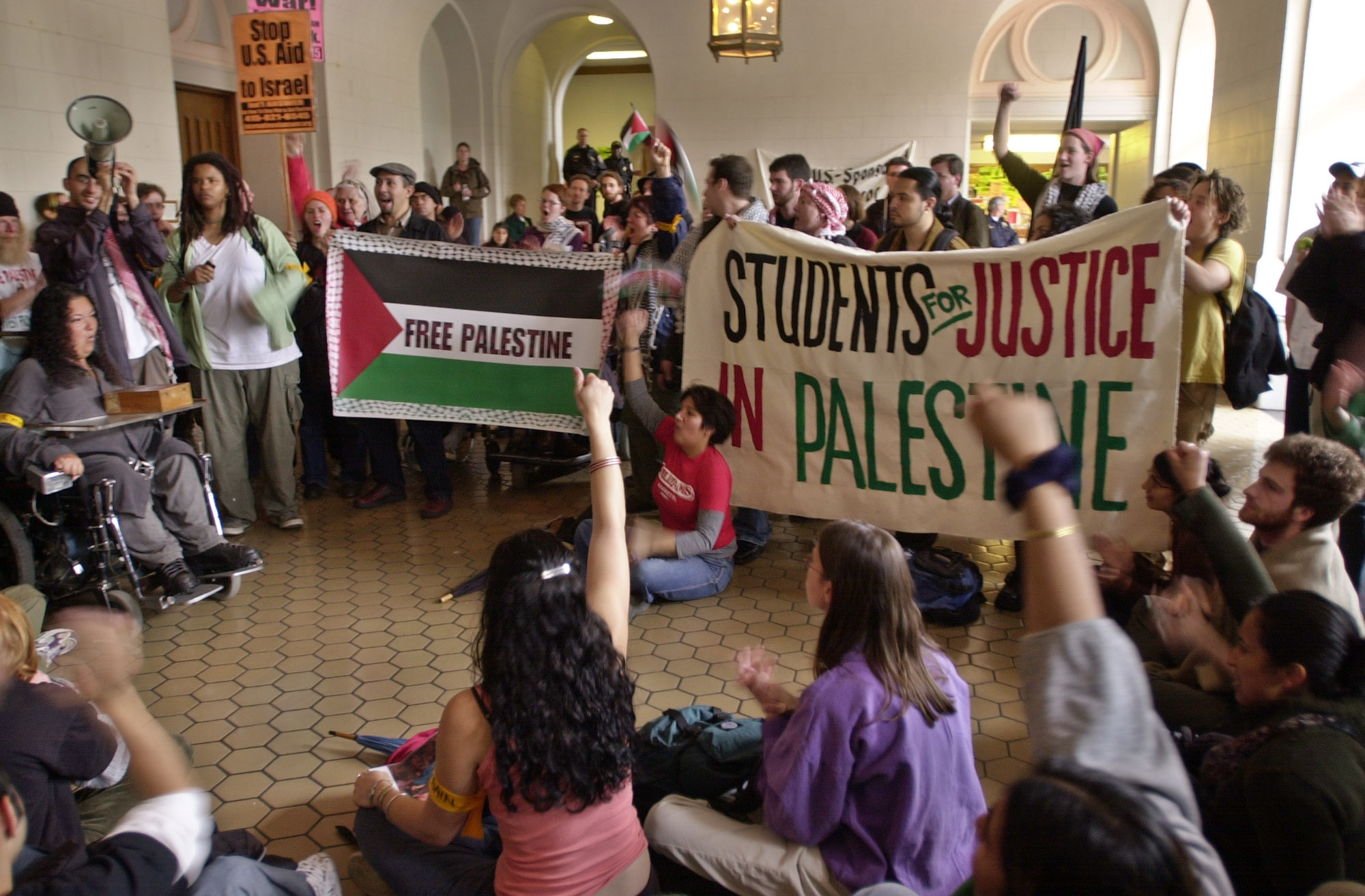 Anti-Semitic students at the University of California occupy a building where campus Jewish groups were holding a memorial service for Holocaust victims. Similar protests on campuses nationwide have created a virulently anti-Semitic atmosphere for young Jewish students.