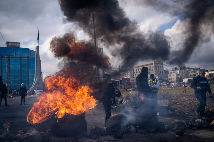 Palestinian protesters in Ramallah mark the latest American peace initiative pretty much the same way they celebrated the previous four peace initiatives. But this time: “Who cares?”