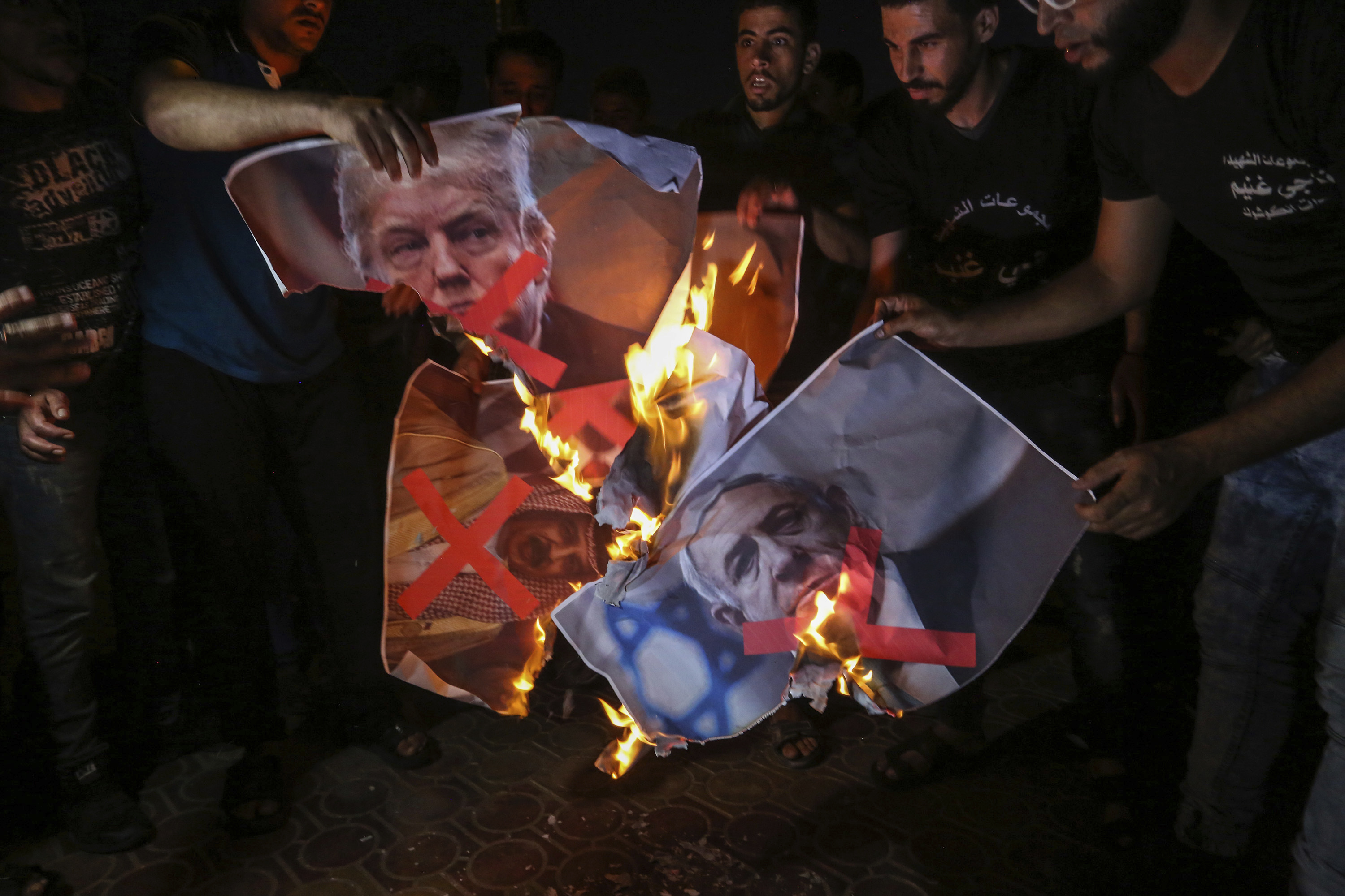 Palestinians protest against the US-led Peace to Prosperity conference in Bahrain