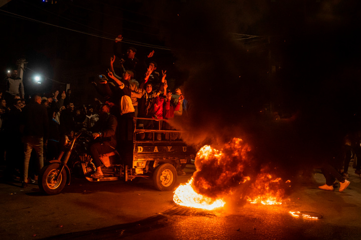 Palestinians celebrate the Jerusalem synagogue murder of seven Israeli Jews, including a 70-year-old woman, in Gaza City. The terrorist was killed by police. Such jubilation is common on Palestinian streets following cold-blooded murder of innocent Israelis.