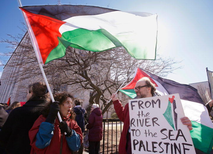 After Students for Justice in Palestine at Northeastern University was temporarily suspended for multiple violations of school policy, the group protested. Though the SJP often violently disrupts pro-Israel events and sponsors speakers who spew antisemitic hate speech, they are rarely censured by schools.