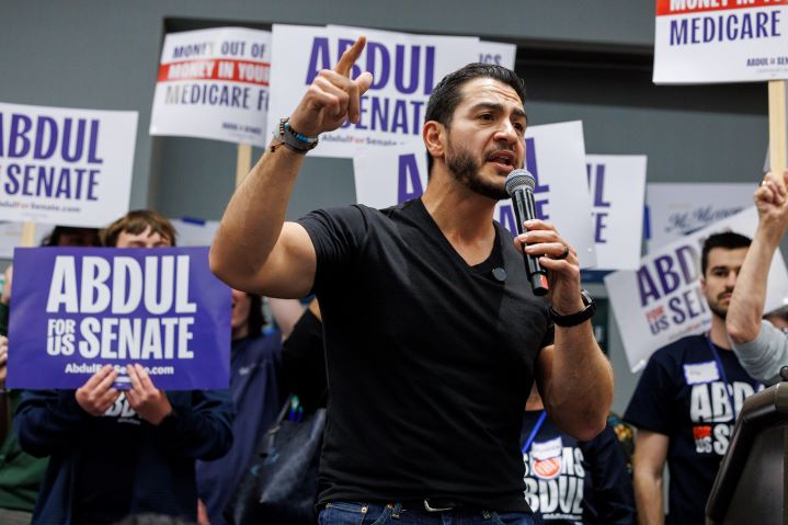 Abdul El-Sayed, radical Democrat candidate for a Michigan U.S. Senate seat, falsely accuses Israel of genocide and opposes arms sales to the Jewish state, plus supports defunding the police, abolishing border enforcement and other socialist causes.