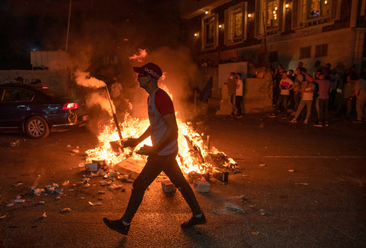 Palestinians in Ramallah set fires and blocked streets in clashes with Palestinian riot police after Nizar Banat, an outspoken critic of the Palestinian Authority, was killed in PA police custody in June 2021. Banat’s is one of thousands of torture and murder cases documented by human rights advocates.