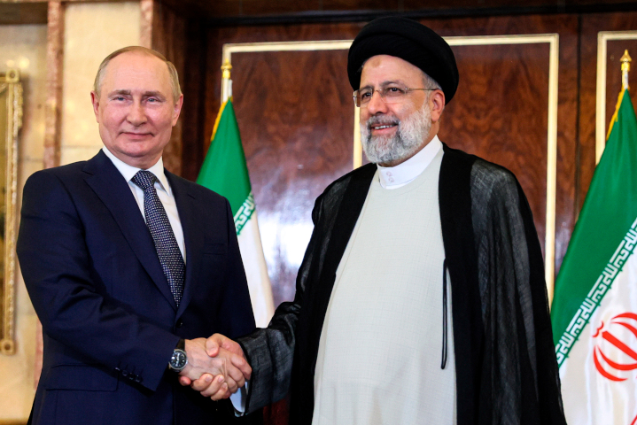 Vladimir Putin meets with Iranian President Ebrahim Raisi prior to extending an alliance between the two countries against the United States. Yet the U.S.—not allowed to participate in current nuclear negotiations with Iran—is trusting Russia to represent American interests.