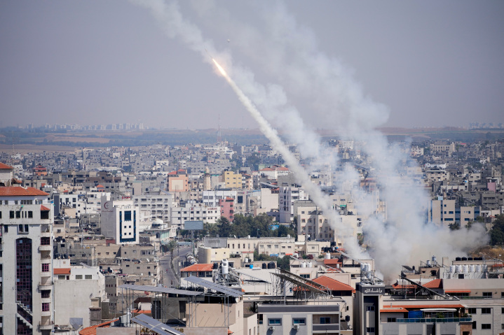 Palestinian terrorists launch rockets toward Israeli cities from densely populated urban centers. Groups like Hamas and Islamic Jihad frequently station themselves and their weapons close to civilians, putting innocent Palestinians in danger when Israel targets the terrorists.