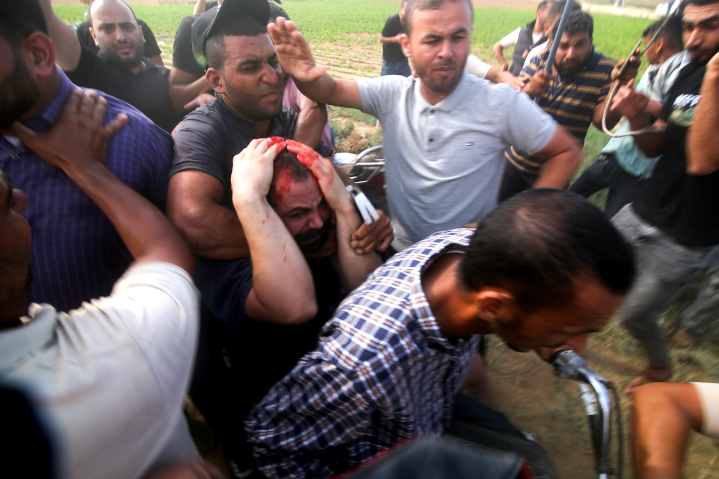 Israel civilian hostage (center) is beaten bloody by his Hamas captors—one of more than 100 hostages taken by the terrorist group. While some 1300 Israelis were also brutally murdered in the October 7 atrocity, many of Israel’s enemies say the Jews were being justifiably punished.