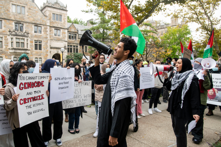Pro-Palestinian demonstrators at the University of Michigan join thousands throughout North America supporting the Hamas terrorist group in its genocidal attack on Jewish civilians, mimicking those who supported Hitler’s campaign to eliminate the Jewish people.