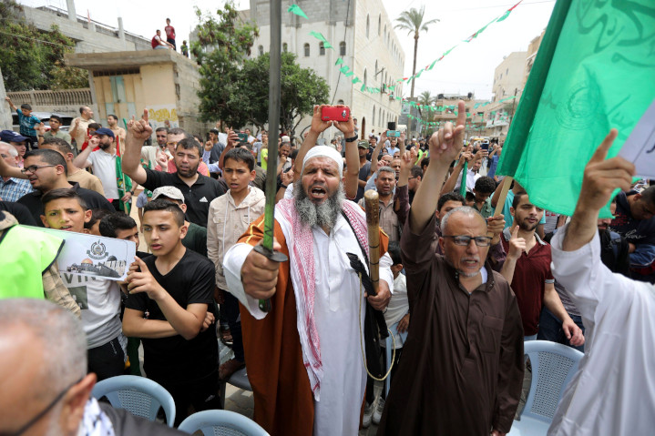 Although Jews have every right to visit Jerusalem’s Temple Mount—and hundreds did, celebrating Shavuot on May 26—Palestinian militants in Gaza City waved flags and a sword to protest any Jewish presence near several Muslim mosques on the Mount.