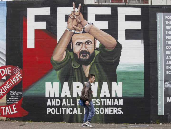 Belfast mural glorifies Palestinian convicted murderer Marwan Barghouti, whom 200 celebrities are demanding be released on grounds of unproven lies against Israel. Such normalization of anti-Israel slanders has led to increased hate crimes, including violence, against Jews globally.