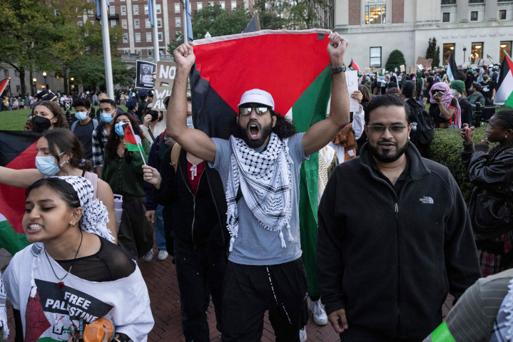 Pro-Hamas students at Columbia University protest Israel’s invasion of Gaza following the terrorist group’s massacre of more than 1,200 Israeli civilians and kidnapping of 240 more. New poll shows “kids” 18-24 shockingly ignorant of basic facts about the conflict.