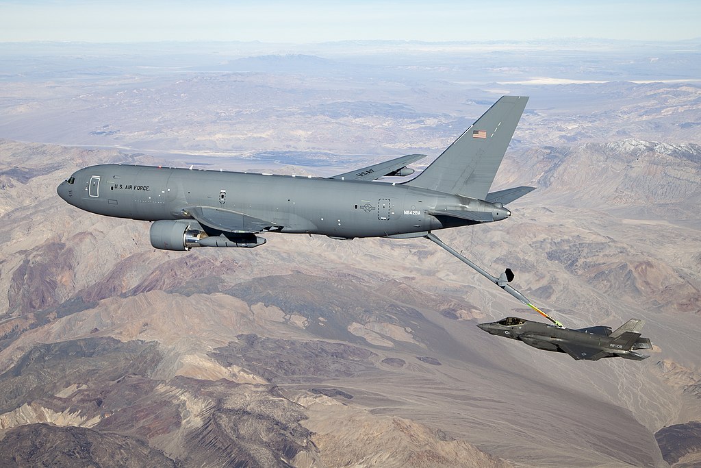 Anticipating possible military action against Iran in case nuclear negotiations fail, Israel has asked the U.S. for fast-track delivery of its order of Boeing KC46 aircraft, depicted above, which can refuel F35 fighters. However, the U.S. turned down the request, citing production delays.
