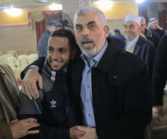 Yahya Sinwar, former Hamas military chief, hugs alleged “journalist” Anas Al-Sharif, recently killed in the Gaza war. Contrary to accusations made by media and press advocacy groups, Israel doesn’t target journalists, but it does target terrorists who may pretend to be journalists.